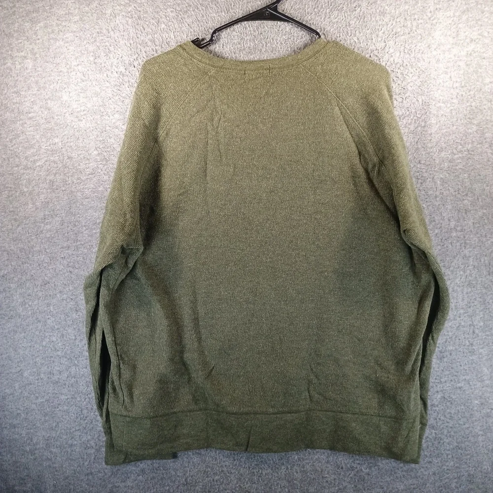 Banana Republic Sweater Men XL Green Olive Pullover Heather Soft Long Sleeve‎